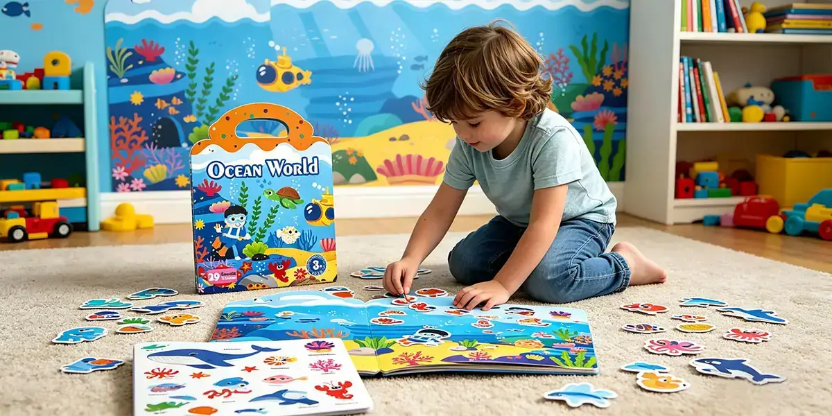 Custom Safe Silicone Sticker Book for Kids