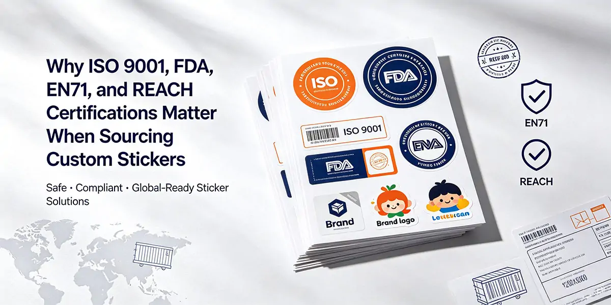 Why ISO 9001, FDA, EN71, and REACH Certifications Matter When Sourcing Custom Stickers