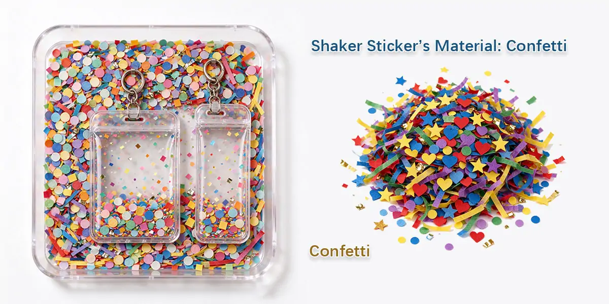 Shaker Sticker’s Material: Confetti Shaker Sticker’s Material: Confetti