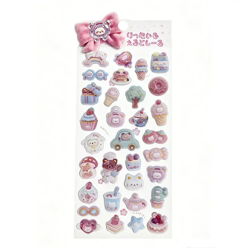 Kawaii 3D Flocked Puffy Stickers